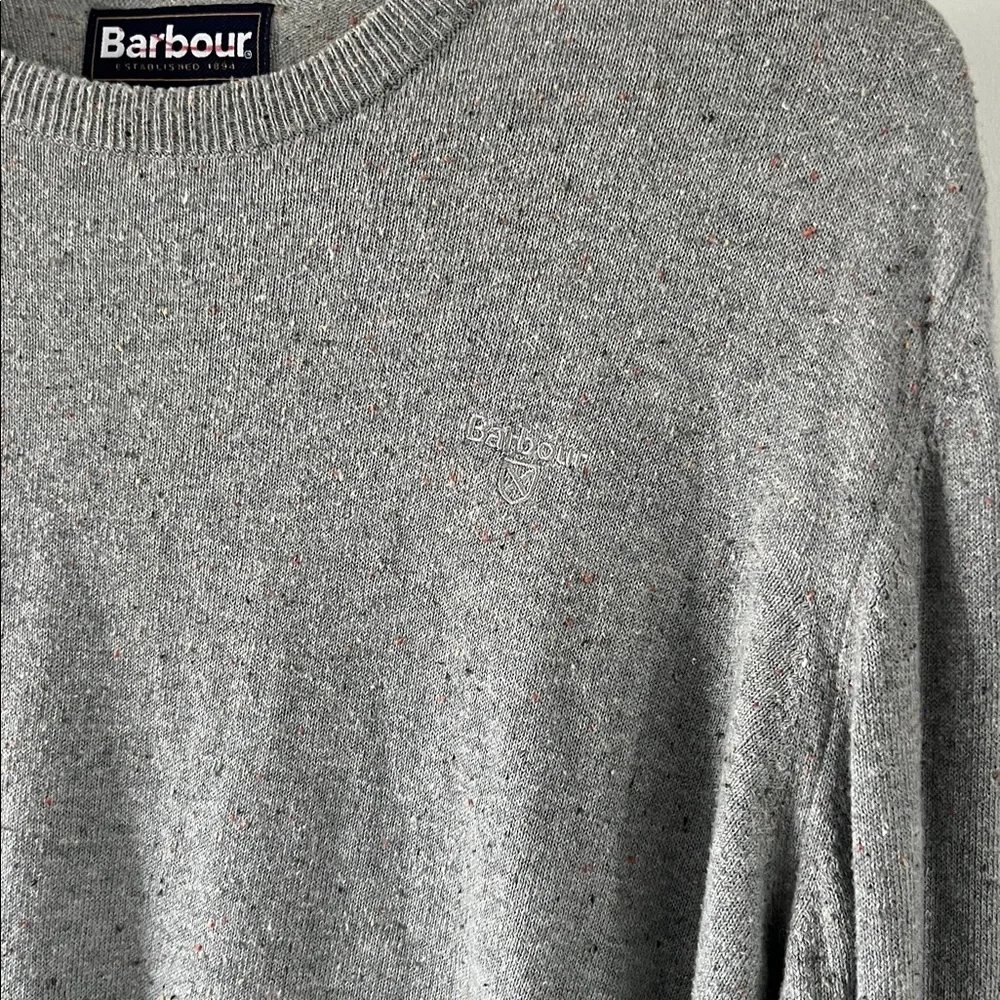 Barbour Men's Classic Gray Crewneck speckled Sweater size large - Picture 5 of 10
